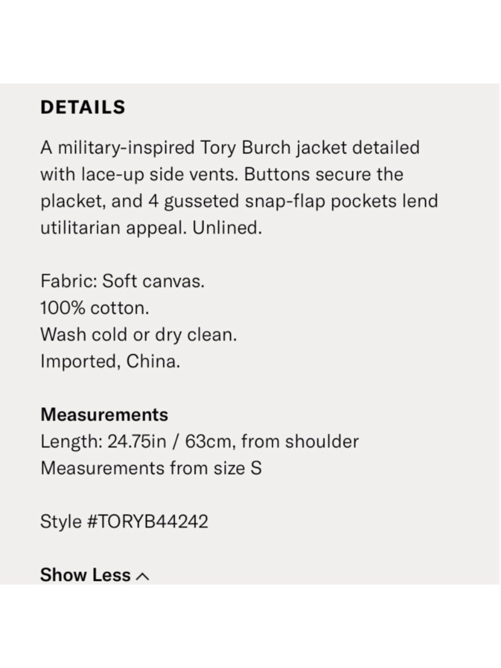 TORY BURCH Field Military Utility Lace Up Jacket Green Size XS - Picture 16 of 16